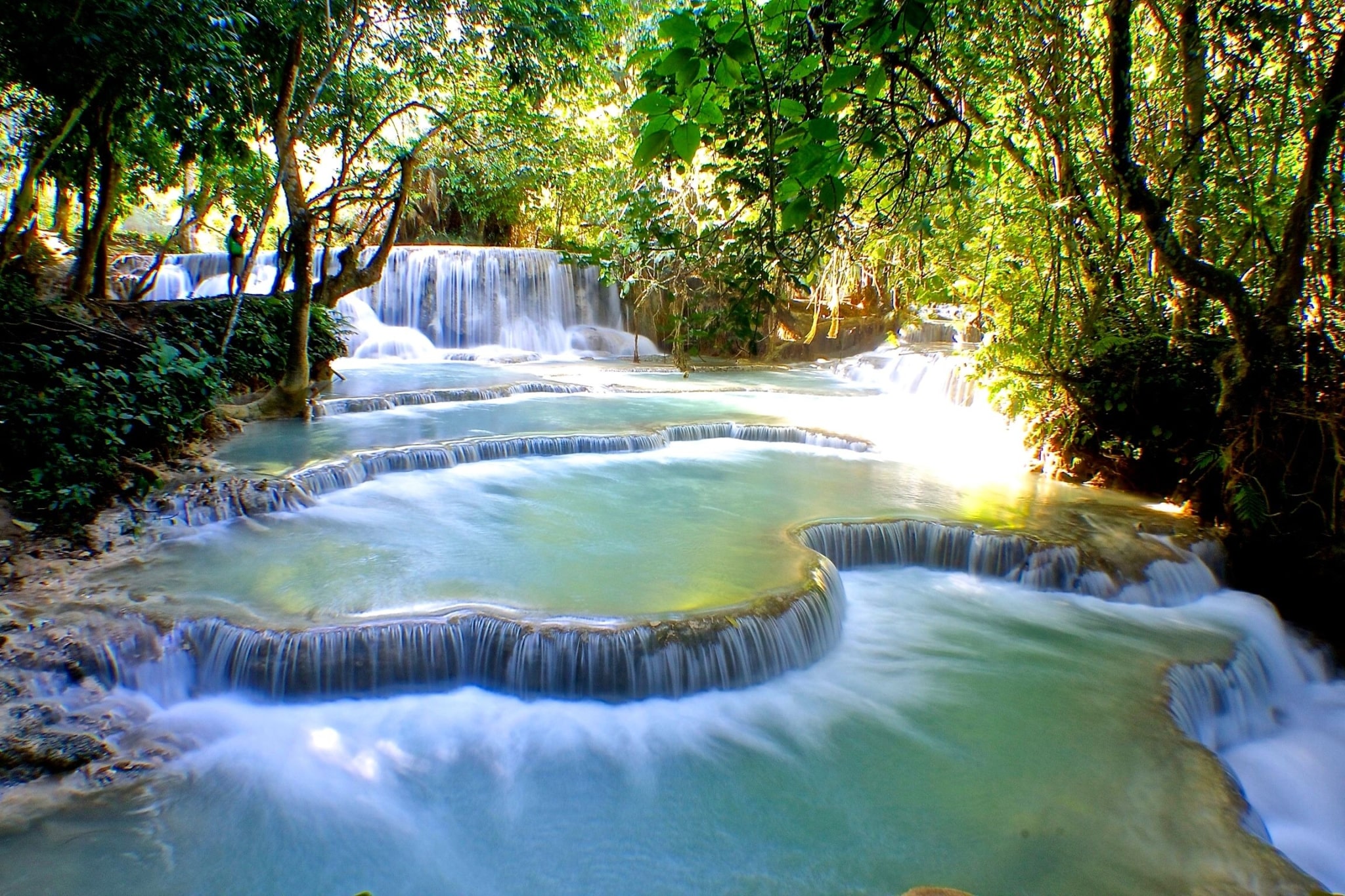 老挝的瀑布