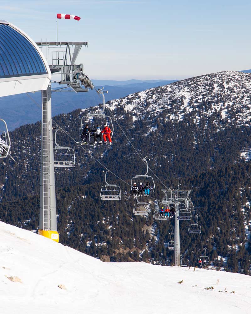 保加利亚班斯科滑雪场的滑雪缆车