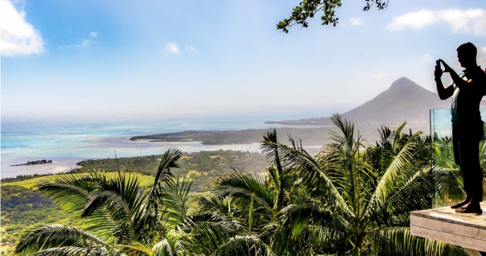 毛里求斯的海景山