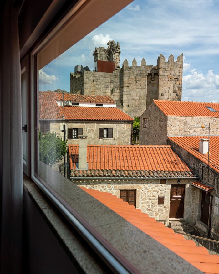 Views of the castle from the boutique hotel, Pedra Nova
