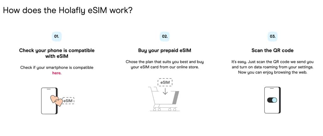 How the Holafly eSim set-up works